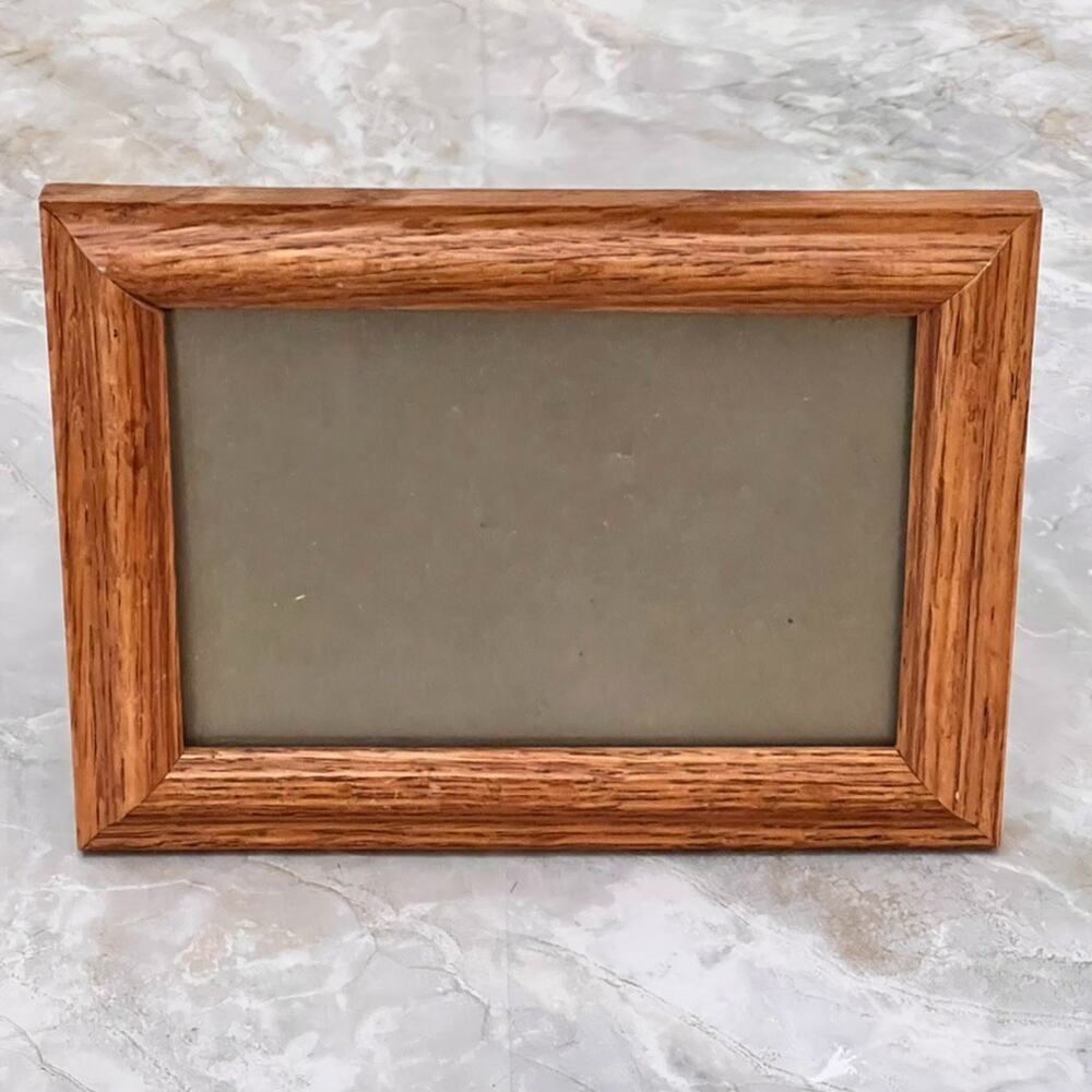 Wood Photo Frame 4.5 x 6" Mid Century Rustic Style Free Standing